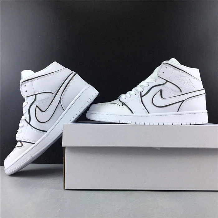 Jordan1 Mid Iridescent Reflective White CK6587- QuickDry 3763
