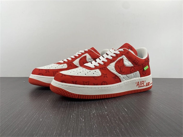 LV Nike Air Force 1 Low By Virgil Abloh White Red DailyWear 5146