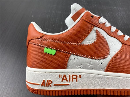 ZipUp Luis Vitton Nike Air Force 1 Low By Virgil Abloh White Orange 5140