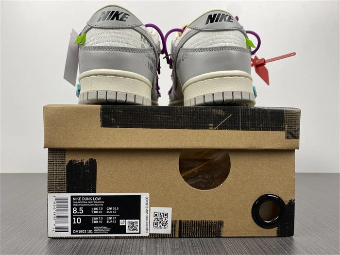 Nike Dunk Low Off-White Lot 45 DM1602- FastDry 5065